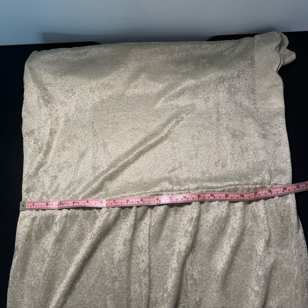 💚 Vintage Sage Green Sheer Jacquard Belted Midi Dress Scalloped Neck - Picture 12 of 14